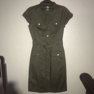H&M olive Green Casual Dress